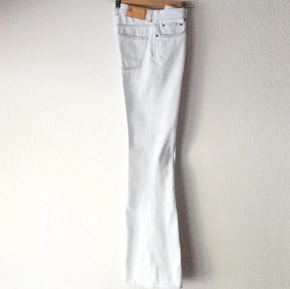 Golden Goose High Rise Boot Cut Jeans Light Wash Bleached Blue Size 26 - Picture 6 of 14
